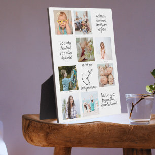 Photo Collage Typography We Love You Grandma Plaque