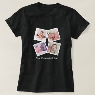Photo Collage Unique Personalised 4 Photo T-Shirt