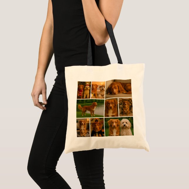 Photo Collage Unique Personalised 9 Photo Tote Bag (Front (Product))