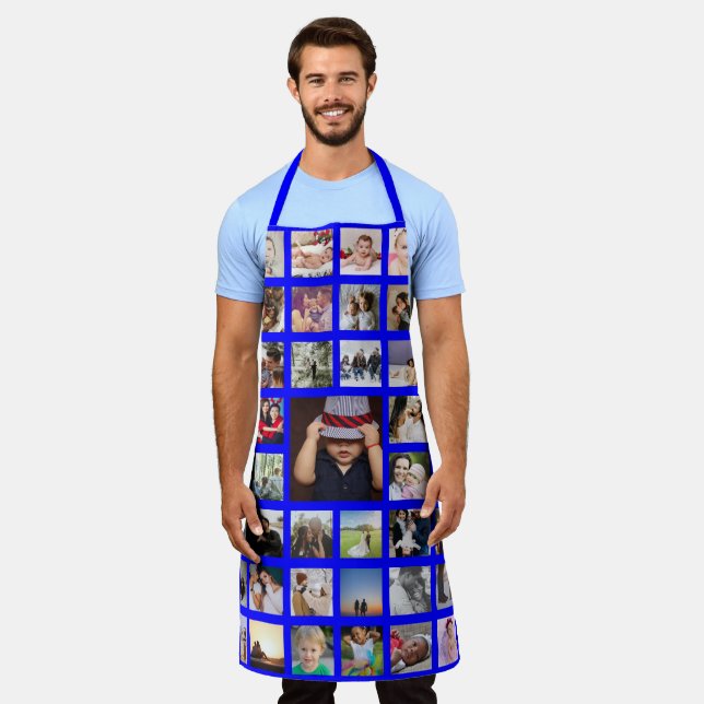 Photo Collage Unique Personalised Apron (Worn)