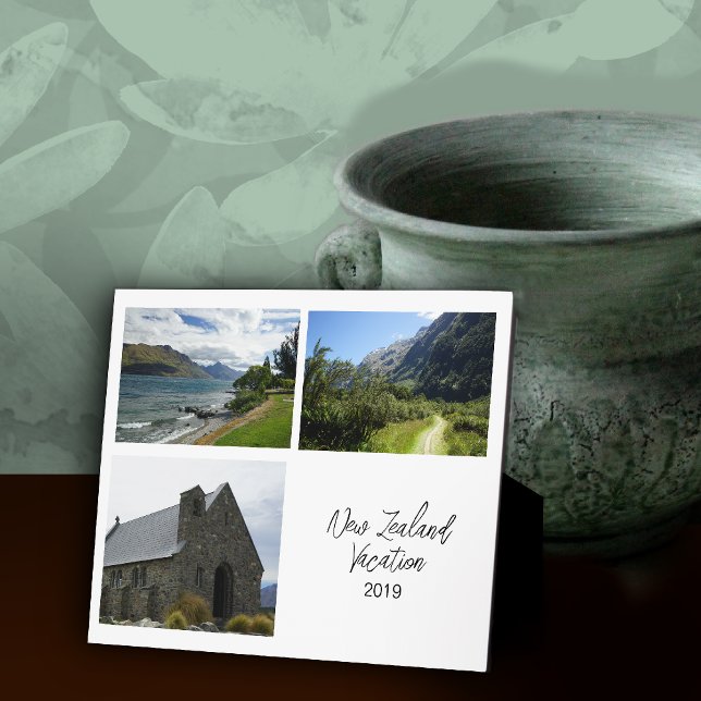 Photo Collage Vacation Keepsake Easel Back Plaque (Creator Uploaded)