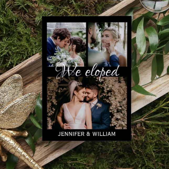 Photo Collage We Eloped Wedding Announcement (Creator Uploaded)