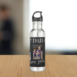Photo collage we love you dad Fathers Day 710 Ml Water Bottle