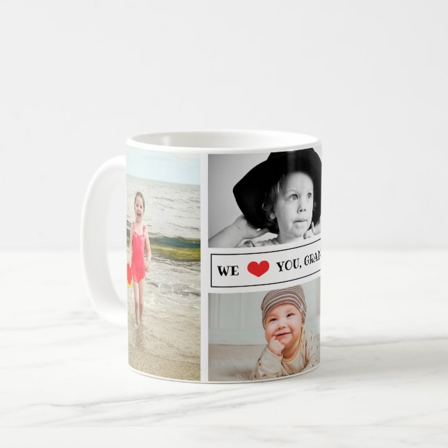 Photo Collage We Love You Grandma Coffee Mug (Front Left)