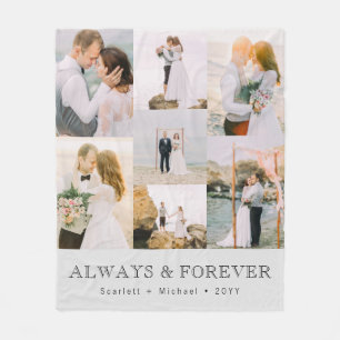 Photo Collage Wedding Fleece Blanket