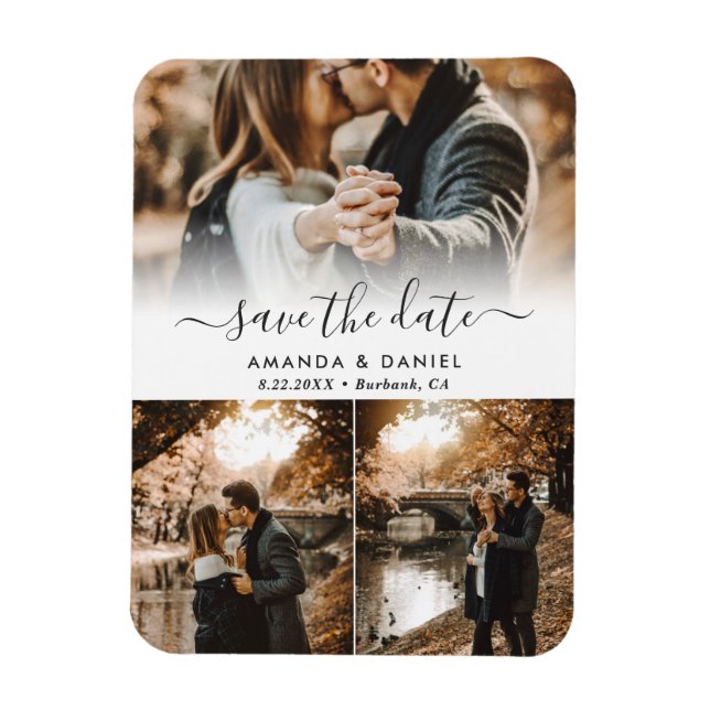 Photo Collage Wedding Save The Date Magnet (Vertical)