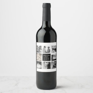 PHOTO COLLAGE Wedding Vow Renewal Anniversary Chic Wine Label