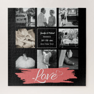 PHOTO COLLAGE Wedding Vow Renewal Anniversary Love Jigsaw Puzzle