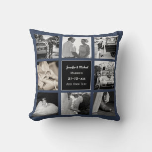 PHOTO COLLAGE Wedding Vow Renewal or Anniversary B Cushion