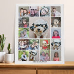 Photo Collage with 17 Photos - can edit colour Faux Canvas Print<br><div class="desc">Photo montage -- Use your favourite photo or pictures to make a fun keepsake to share with friends. This modern grid is a unique and eye catching display of your photos. This is set up to be a free online photo collage maker for your instagram or other square photos.</div>