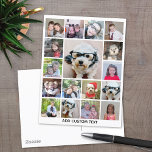 Photo Collage with 17 Photos - can edit colour Postcard<br><div class="desc">Photo montage -- Use your favourite photo or pictures to make a fun keepsake to share with friends. This modern grid is a unique and eye catching display of your photos. This is set up to be a free online photo collage maker for your instagram or other square photos.</div>