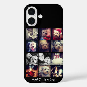 Photo Collage with Black Background iPhone 16 Case