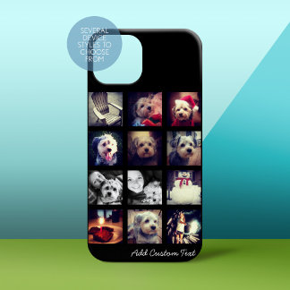 Photo Collage with Black Background iPhone 15 Case