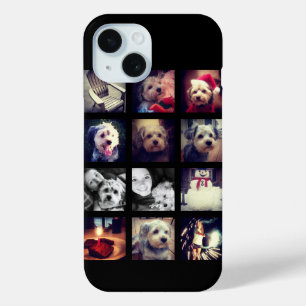 Photo Collage with Black Background iPhone 15 Case