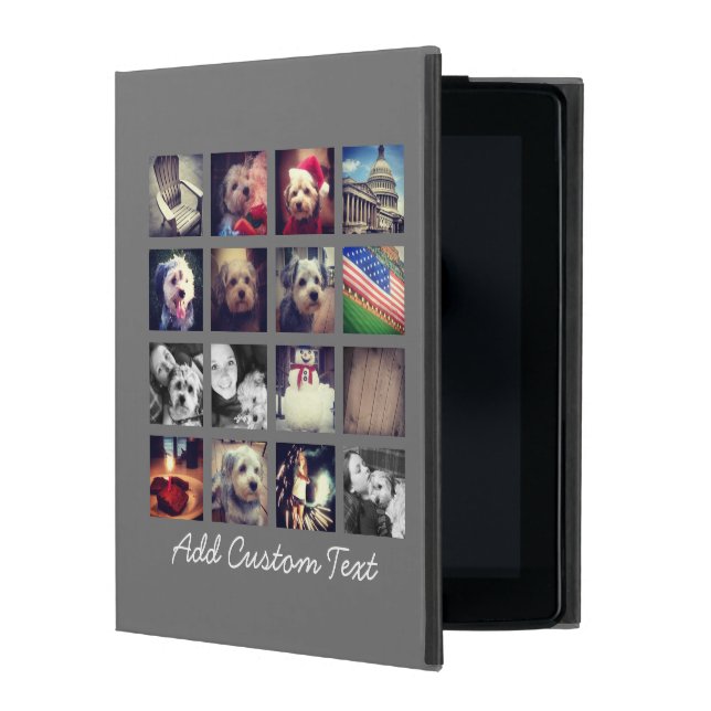 Photo Collage with Charcoal Background - 16 pics iPad Case (Front)
