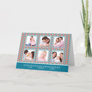 Photo Collage with Decorative Fan Pattern Card