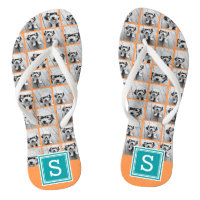Photo Collage with Monogram - Orange and Teal