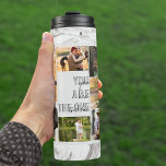 Photo Collage You are The One Grey Marble Thermal Tumbler<br><div class="desc">Modern thermal tumbler which you can make unique with your own photo collage. The design features a marble background, painted in watercolor, in shades of white, black and grey. In the centre, the wording reads "you are the one" in modern oversized print and casual script typography. The template is set...</div>