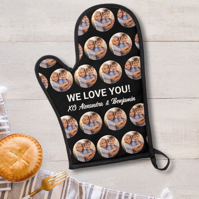 Photo Collage Your Text, Grill, Chef, Baker Custom Oven Mitt (Creator Uploaded)