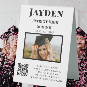 Photo College Fund QR Code Graduation Party Catchy