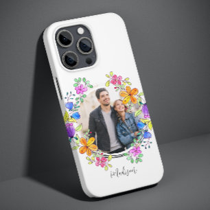 Photo Colourful Floral Simple Modern Personalised iPhone 14 Pro Case