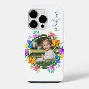 Photo Colourful Floral Simple Modern Personalised iPhone 14 Pro Case