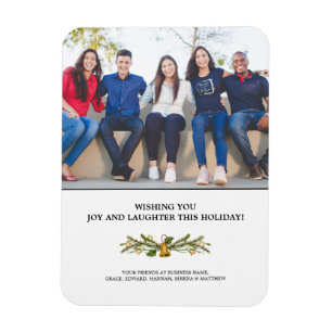 Photo Company Business Holiday Card Magnet