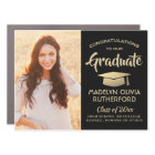 Photo Congrats Black Gold Modern Graduation Parade