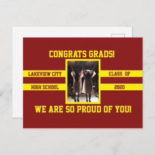 Photo Congrats Grads Choose Your School Colours Postcard