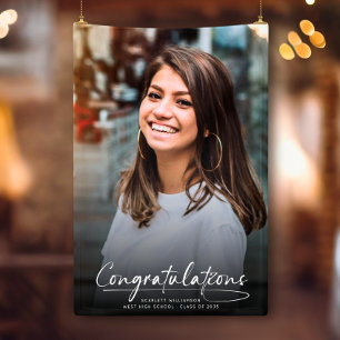 Photo Congratulations Graduate Script Overlay Banner