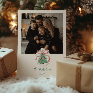 Photo Coquette Merry & Bright Christmas Holiday Card