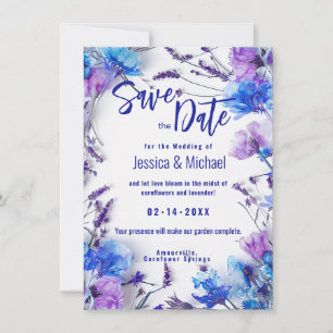 Photo Cornflowers and Lavender Elegance Save The Date
