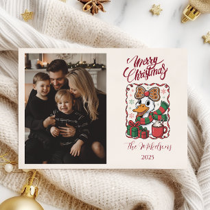 Photo Cosy Duck Christmas Holiday Card