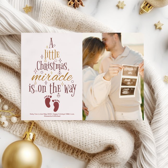 Photo Couple Christmas Pregnancy Announcement (Creator Uploaded)