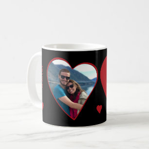 Photo couple initials heart shape Valentine Coffee Mug