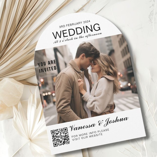Photo Cover Magazin QR Code Wedding Invitation (Photo Cover Magazin QR Code Arch Wedding Invitation)
