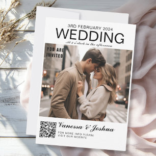 Photo Cover Magazin QR Code Wedding Invitation