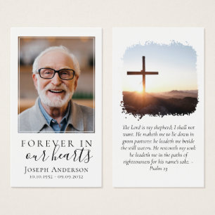 Photo Cross Memorial Prayer Card