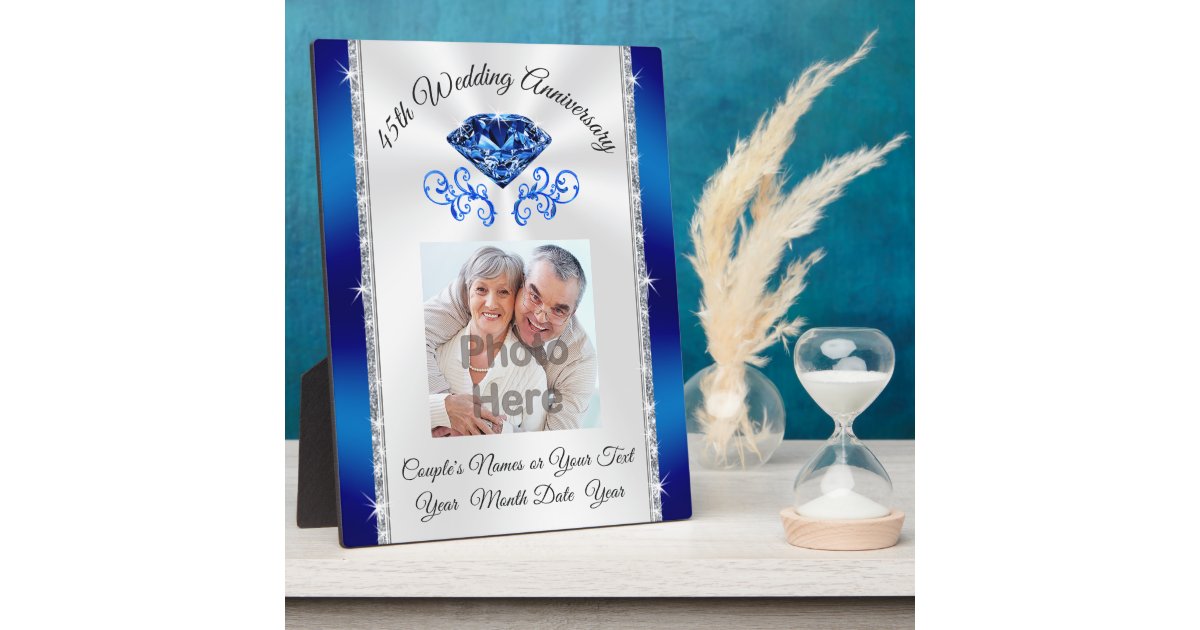 Photo Custom 45 Year Wedding Anniversary Gift Plaque | Zazzle.com.au