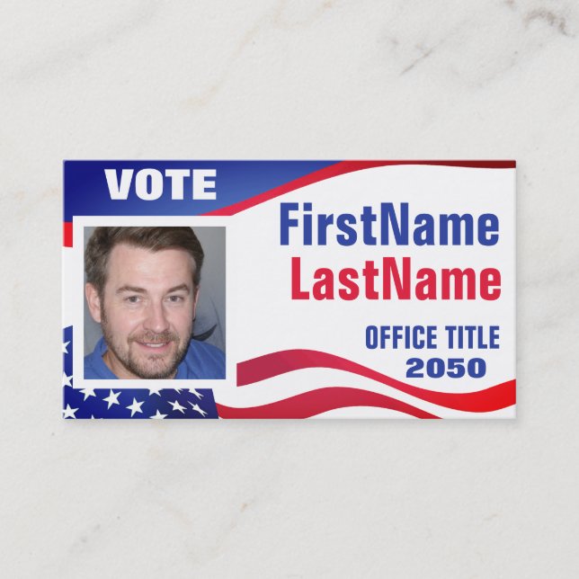 Photo Custom Campaign Template Business Card (Front)