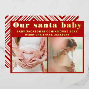 Photo Custom Christmas Pregnancy Announcement