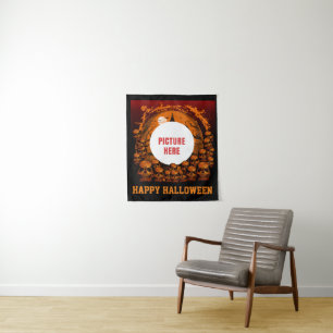 PHOTO CUSTOM HAPPY HALLOWEEN OCCASION TAPESTRY