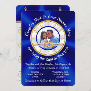 Photo Custom Nautical Themed Wedding Invitations