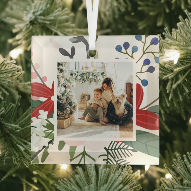 Photo Custom Personalised Christmas Glass Tree Decoration (Insitu)