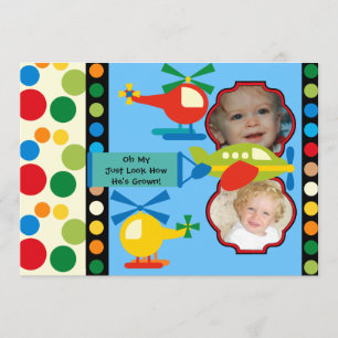 Photo Customised Aviation Birthday Invitation