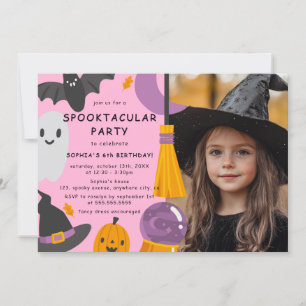 Photo Cute Halloween Kids Birthday Invitation