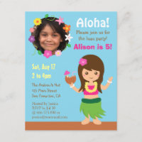 Photo Cute Hawaii Hula Girl Luau Party