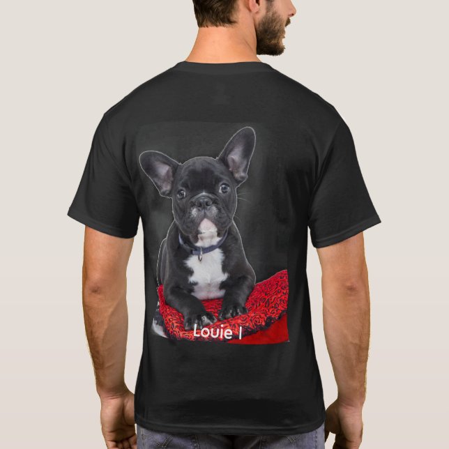 Photo Cute Louie I  Black French Bulldog T-Shirt (Back)