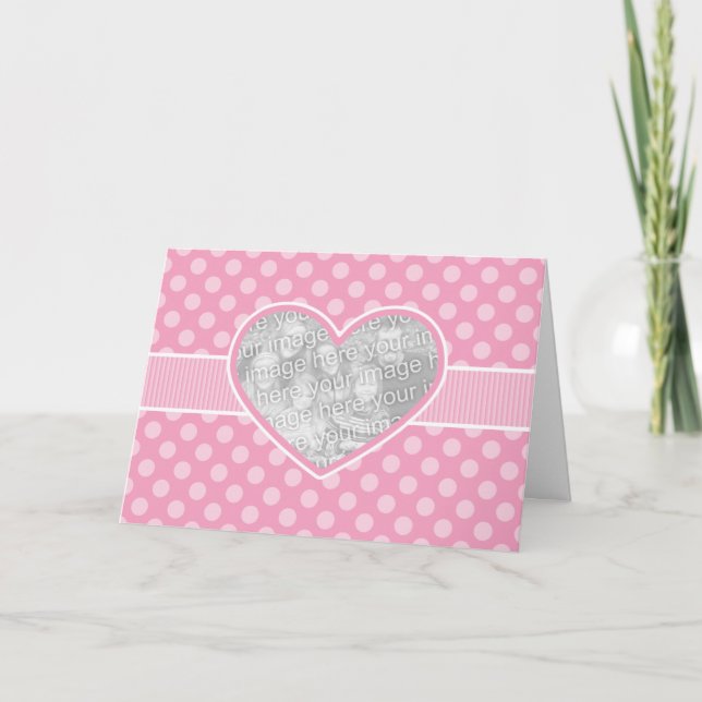 Photo Cutout Heart Valentine's Day Template Card (Front)