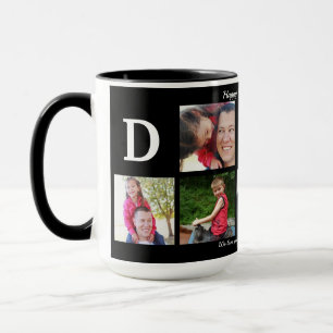 Photo DAD Collage Coffee Father's Day Black White Mug
